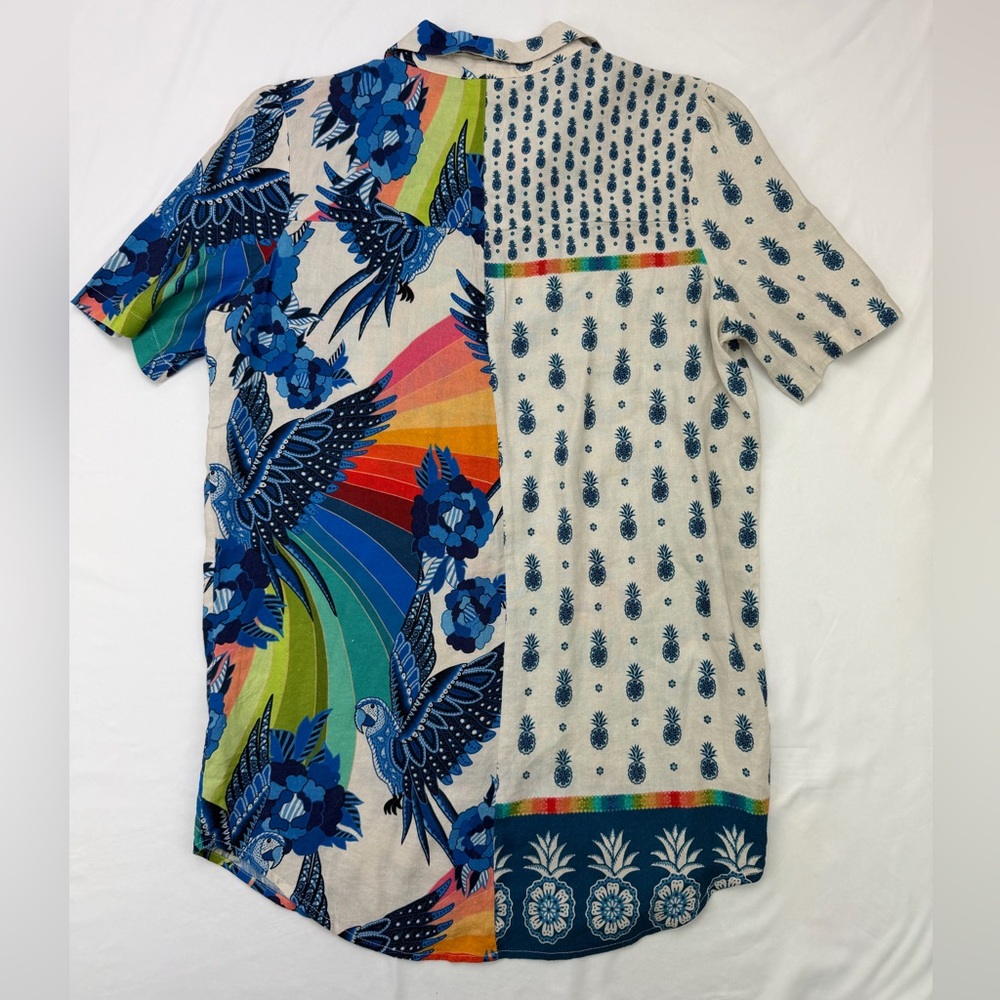 🌊 FARM Rio Surf Button-down‎ Shirt XS - Picture 9 of 14